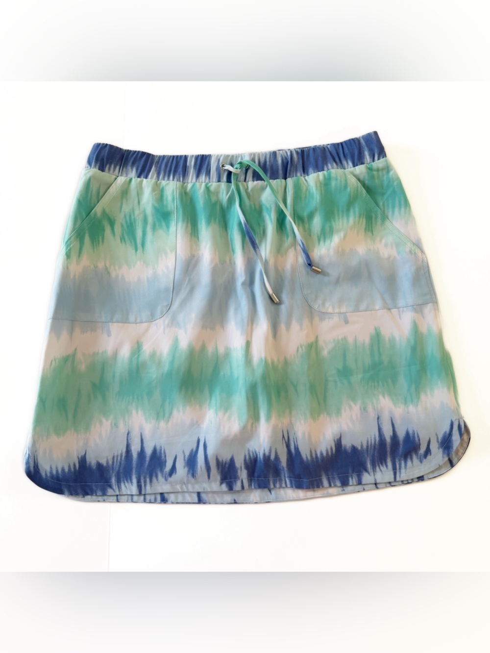 Chicos Zenergy Skort 1 Womens Sz 6 Small Tie Dye Blue Golf Pickleball